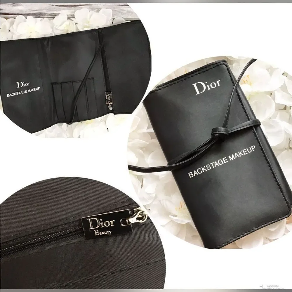 NWOT Christian Dior Beauty Black Backstage Makeup, Makeup Brush Travel Pouch.